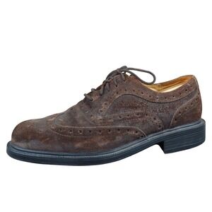 Rockport DMX Men Casual Wingtip Oxford Shoe Size 10 Brown Suede Brogue APM11345
